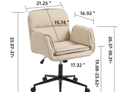 Criss Cross Swivel Desk Chair With Adjustable Armrests & Wheels For Home Office