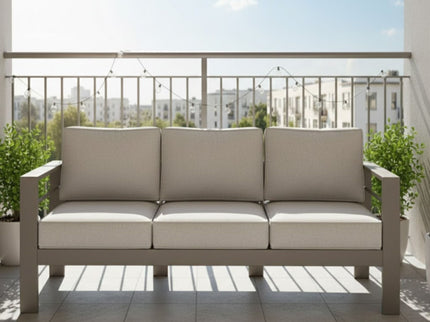 All-Weather Patio Sofa With Cushions, 3 Seat Outdoor Couch