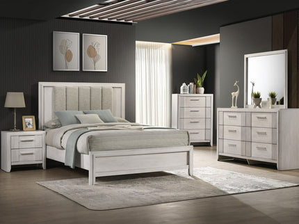 Plush Upholstered Headboard Framed Bed