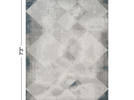 Geometrix - 5'3" X 7'3" Area Rug With Geometric, 3D Effect - Gray / Ivory