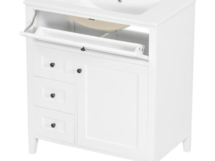 Bathroom Vanity With Sink, 3 Drawers And Adjustable Shelf, Freestanding Storage Unit