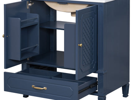Bathroom Vanity With Sink, Soft Closing Door, Multi Functional Storage