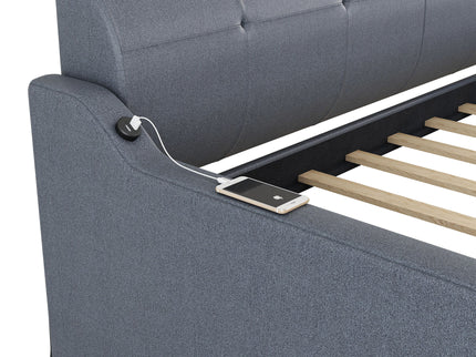 Upholstered Daybed With Trundle And USB Charging