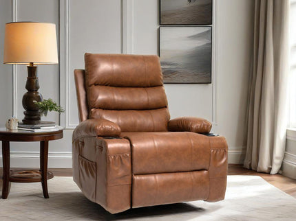 Large Size Electric Power Lift Recliner Chair Sofa With 8 Point Vibration Massage And Lumbar Heat