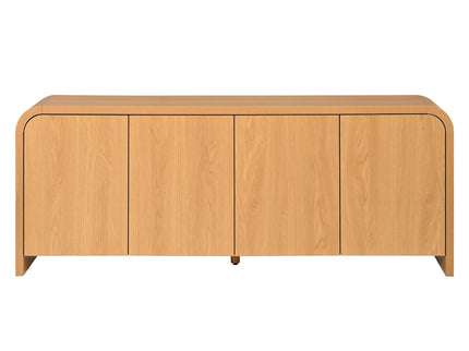 Curved Edge TV Stand With Large Cabinets