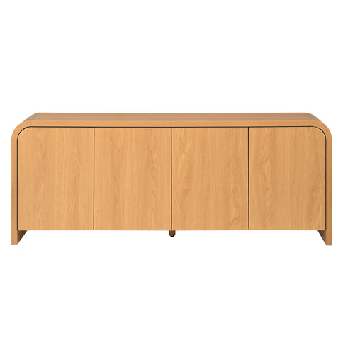 Curved Edge TV Stand With Large Cabinets