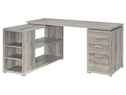 Tona - L-Shape Computer Desk With 3 Drawers And 5 Shelves