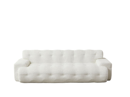 Cloud Series Minimalist Button Tufted Square Arm 3 Seater Sofa