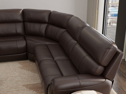 Brazil - Power Sectional With Adjustable Headrest & Footrest - Dark Brown