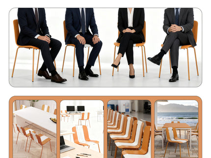 Modern Striped Blocking Single Chairs (Set of 4)
