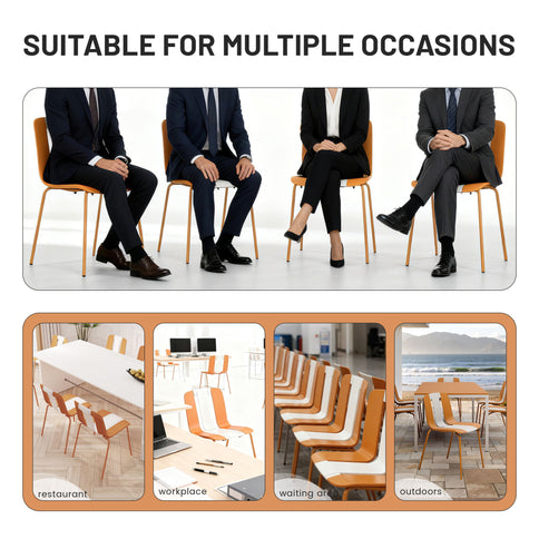 Modern Striped Blocking Single Chairs (Set of 4)