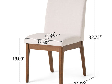5 Piece Dining Set With Table And Upholstered Chairs - Light Beige / Walnut