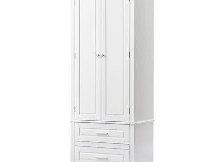 Tall Storage Cabinet With 2 Drawers For Bathroom