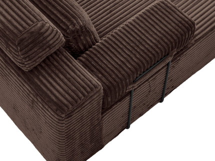 Sectional Sleeper Sofa & Storage Pockets, Modular Couch With Throw Pillows For Living Room