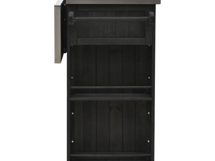 Outdoor Kitchen Island With Stainless Steel Top, Ample Storage Space, Towel And Spice Racks And A Bottle Opener