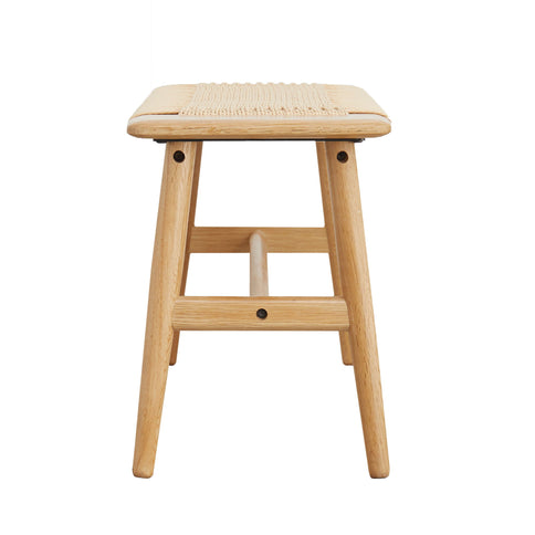 Woven Design Dining Bench For Dining Room, Bedroom - Natural Oak