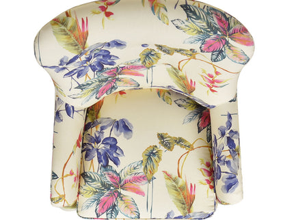 Paradise - Upholstered Arm Chair Floral Printed On Cotton - Off-White