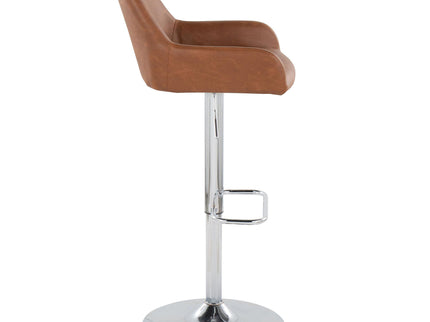 Daniella - Contemporary Adjustable Barstool With Swivel With Rounded Rectangle Footrest (Set of 2)