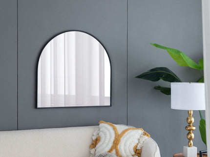 Arched Mirror With Metal Frame, Wall Mirror For Living Room Bedroom Entryway