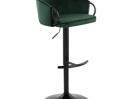 Claire - Contemporary Adjustable Barstool With Swivel With Rounded T Footrest (Set of 2)