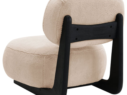 Phia - Upholstered Armless Chair With Oval Back - Camel