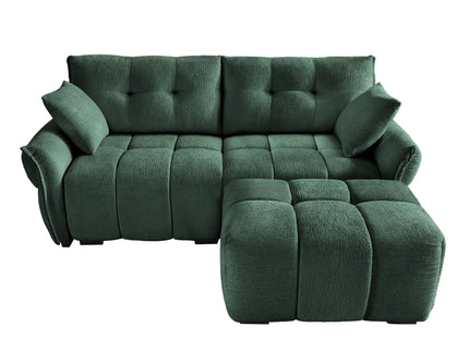 Sofa Set With Ottoman And Pillows, Textured, High Resilience Cushions