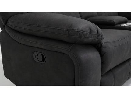 Reclining Console Loveseat - Black - Fabric