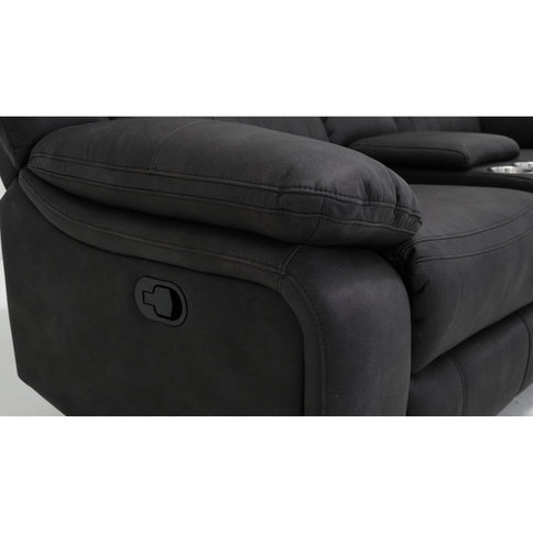 Reclining Console Loveseat - Black - Fabric