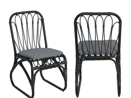 Outdoor Wicker Dining Chairs With Washable Cushion (Set of 2)