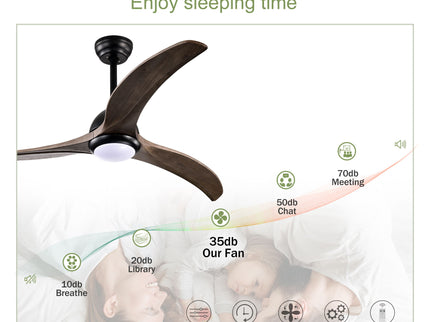 Indoor Outdoor Ceiling Fan With Light With Remote Control, Noiseless Reversible Motor, 6 Speed, 3 Color