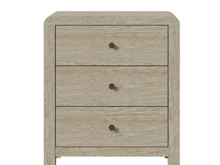 3 Drawer Chest Of Drawers With Soft Close Glides Rounded Corners Handles - Natural