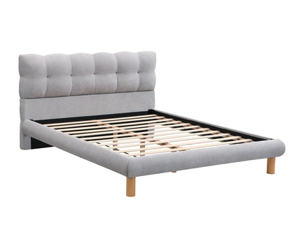 Upholstered Platform Bed Frame With Cookie Shaped Headboard