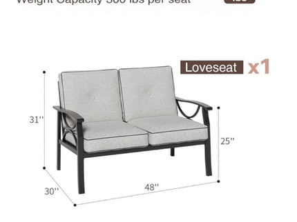 Patio Furniture Set & Coffee Table And Cushions For Backyard