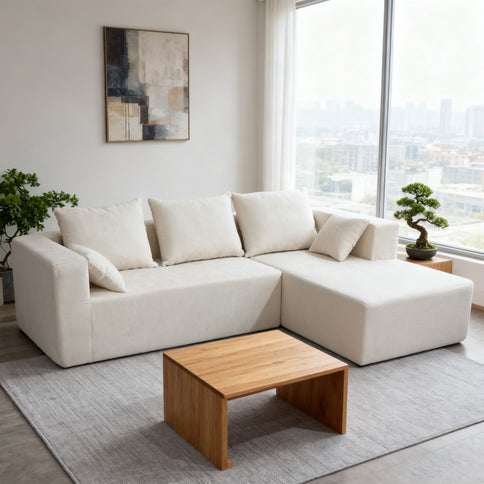 Modular Corner Sofa With Soft Fabric