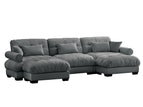 Dark Gray / 3 Pc. 3 Seater Sectional, 2 Ottomans