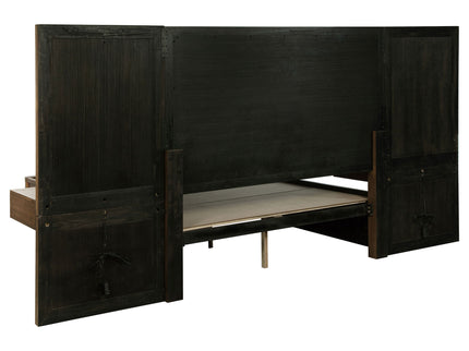 Moraga - Queen Wall Panel Storage Bed With Integrated Nightstands - Ash Brown