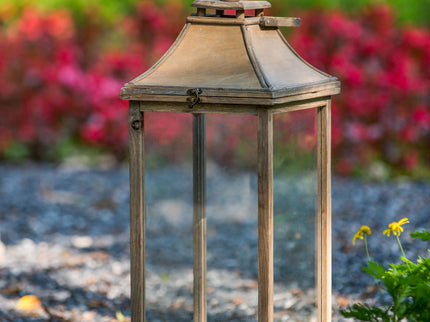 Candle Lantern Decorative, Hurricane Lantern Holder Decor For Indoor Outdoor, Home Garden Wedding - Ivory