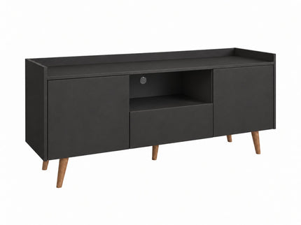 TV Stand For TVs Up To 60" With Open Storage Shelf, 2 Doors, 1 Drawer And Cable Management