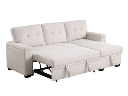 Lucca II - 84.5"W Reversible Sleeper Sectional Sofa with Storage Chaise