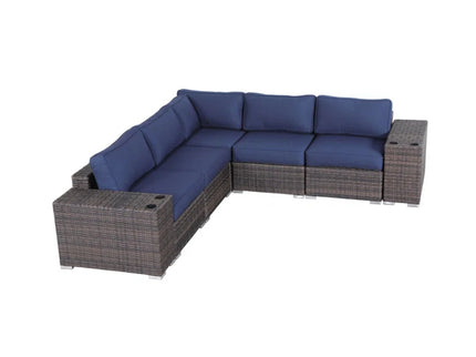 Modern Rattan Wicker Seating Group With Cushions