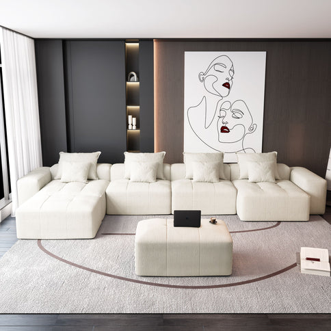Modern Oversized Diy Combination Modular Sectional Sofa With Pillows