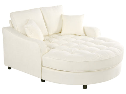 Modern Chaise Lounge Upholstered Sofa Couch With Tufted Seat And Detachable Pillows For Living Room