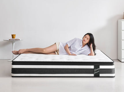 12" Breathable Hybrid Mattress, Memory Foam, Individual Pocket Springs