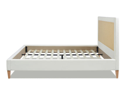 Haley - Upholstered Cane Back Platform Bed