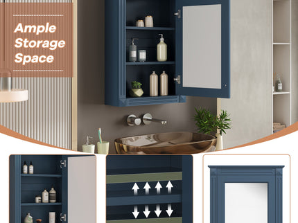 Wall Mounted Bathroom Storage Medicine Cabinet For Over Toilet With Mirror