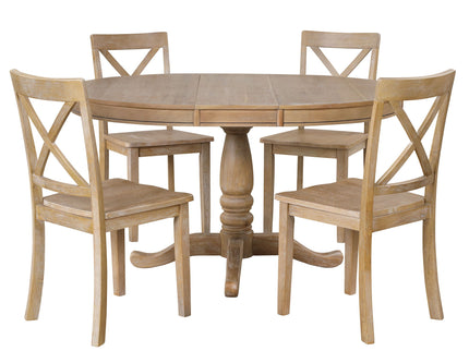 Modern Dining Table Set For 4, Round Table And 4 Kitchen Room Chairs, 5 Piece Kitchen Table Set For Dining Room, Dinette, Breakfast Nook