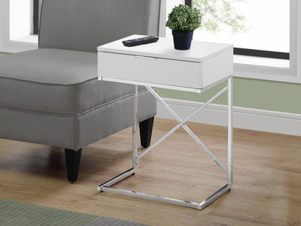 Accent Side Table, Storage Drawer, Spacious Tabletop, Contemporary & Modern