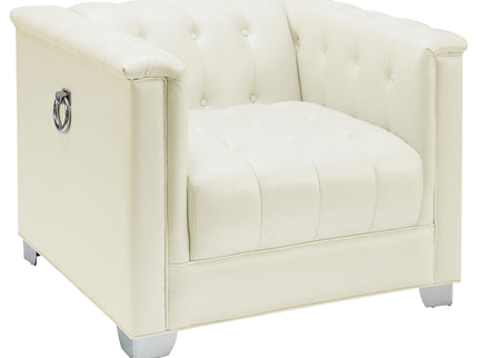 Earline - Upholstered Track Arm Accent Chair - White