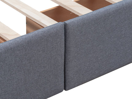 Upholstered Platform Bed With Classic Headboard And Drawers, No Box Spring Needed