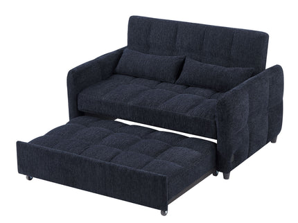 Loveseat Sofa Pull-Out Bed With Adjustable Backrest, 3 USB Ports And 2 Lumbar Pillows For Living Room